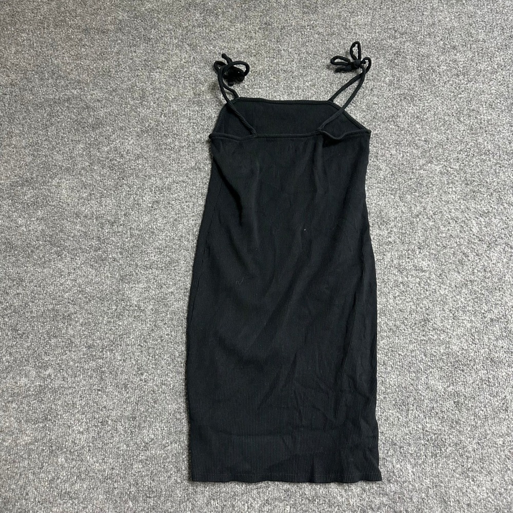 Wild Fable Dress Womens Size XS Black Ribbed Tie Strap Bodycon Mini Sleeveless